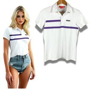 REDVANLY Women's Striped Polo Shirt Size Medium